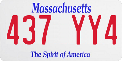 MA license plate 437YY4