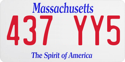 MA license plate 437YY5
