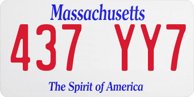 MA license plate 437YY7