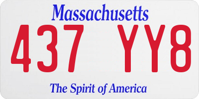 MA license plate 437YY8
