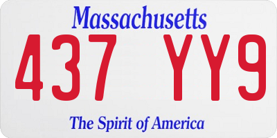 MA license plate 437YY9