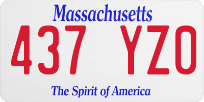 MA license plate 437YZ0