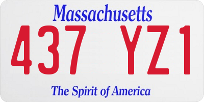 MA license plate 437YZ1
