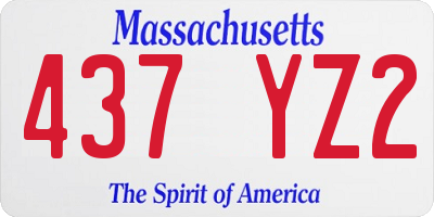 MA license plate 437YZ2