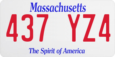 MA license plate 437YZ4