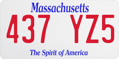 MA license plate 437YZ5