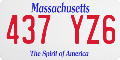 MA license plate 437YZ6