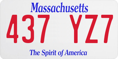 MA license plate 437YZ7
