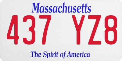 MA license plate 437YZ8