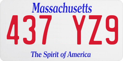 MA license plate 437YZ9