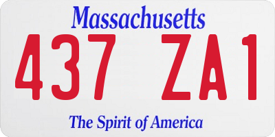 MA license plate 437ZA1