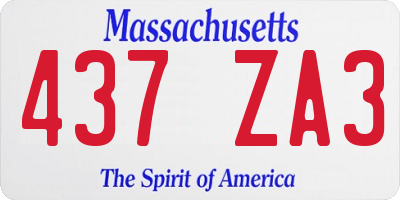 MA license plate 437ZA3