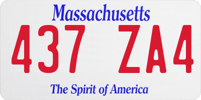 MA license plate 437ZA4