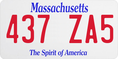 MA license plate 437ZA5