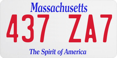 MA license plate 437ZA7