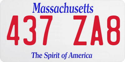 MA license plate 437ZA8