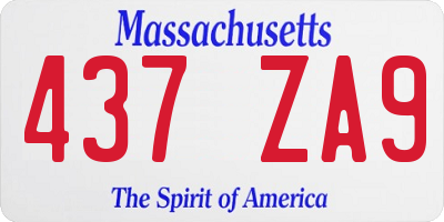 MA license plate 437ZA9
