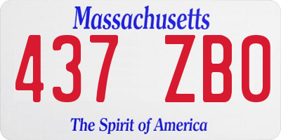 MA license plate 437ZB0