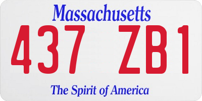 MA license plate 437ZB1