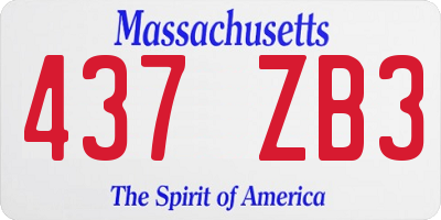MA license plate 437ZB3