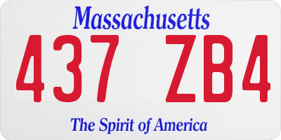 MA license plate 437ZB4