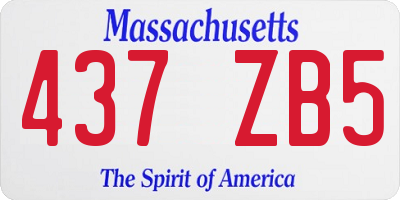 MA license plate 437ZB5