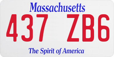 MA license plate 437ZB6
