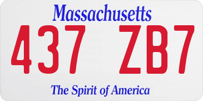 MA license plate 437ZB7
