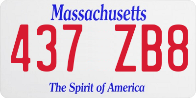 MA license plate 437ZB8