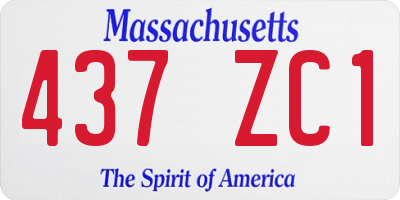MA license plate 437ZC1