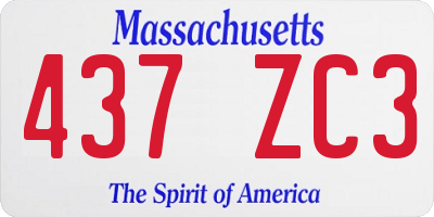 MA license plate 437ZC3