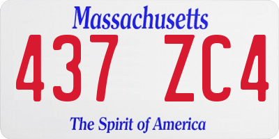 MA license plate 437ZC4