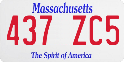 MA license plate 437ZC5