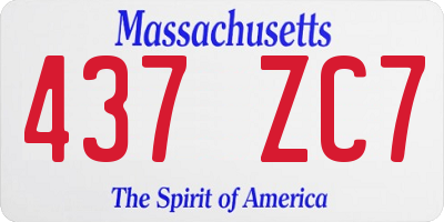 MA license plate 437ZC7