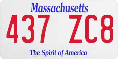 MA license plate 437ZC8