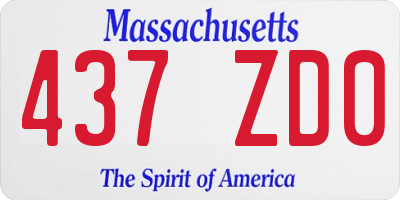 MA license plate 437ZD0