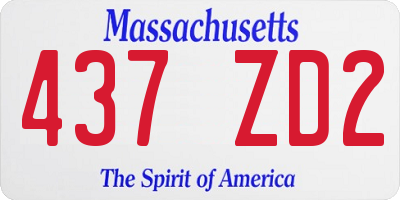 MA license plate 437ZD2