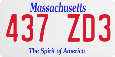 MA license plate 437ZD3