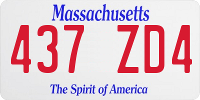 MA license plate 437ZD4