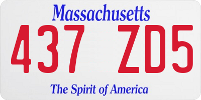 MA license plate 437ZD5