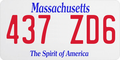 MA license plate 437ZD6