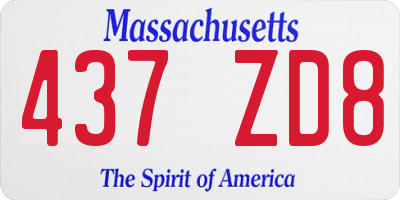 MA license plate 437ZD8