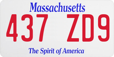 MA license plate 437ZD9
