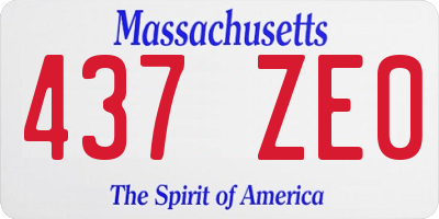 MA license plate 437ZE0