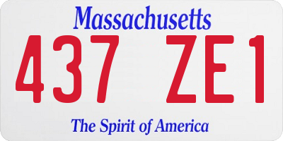 MA license plate 437ZE1