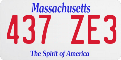 MA license plate 437ZE3