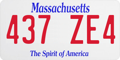 MA license plate 437ZE4