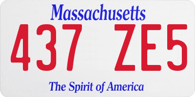 MA license plate 437ZE5