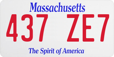 MA license plate 437ZE7