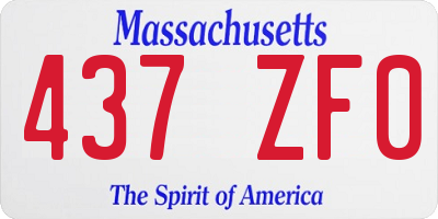 MA license plate 437ZF0